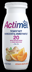 Кисломолочный продукт АКТИМЕЛЬ апельсин имбирь мандарин бзмж 2.5% 100г