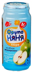 Пюре ФРУТОНЯНЯ яблоко натуральное ст/б 250г