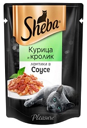Корм для кошек ШЕБА Плежер курица и кролик 85г