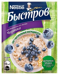 Каша овсяная БЫСТРОВ с черникой 40г