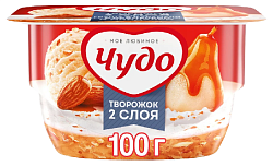 Десерт творожный ЧУДО груша пломбир карамель бзмж 4.2% 100г