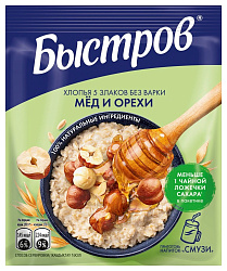 Каша БЫСТРОВ 5 злаков мед орех м/у 40г