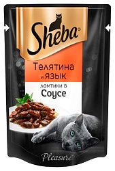 Корм для кошек ШЕБА Плежер телятина и язык 85г