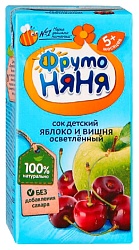 Сок ФРУТОНЯНЯ яблоко вишня осветленный 0.2л