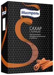 Сахар МИСТРАЛЬ с корицей тростниковый карт/уп 390г