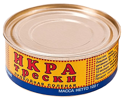Икра трески НЕВОД ж/б 100г