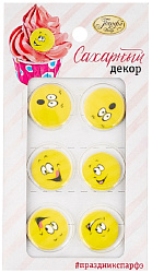 Изделие кондитерское ПАРФЭ сахарные фигурки Смайлики м/у 16г