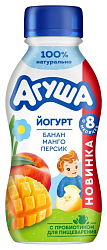 Йогурт АГУША банан манго персик бзмж 2.7% 180г