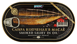 Сайра БАРС Тихоокеанская копченая в масле ж/б ключ 190г
