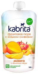 Пюре КАБРИТА манго яблоко с козьими сливками бзмж м/у 100г