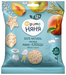 Мини-хлебцы ФРУТОНЯНЯ яблоко персик 30г