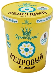 Мороженое ГРОСПИРОН Пломбир кедровый бзмж ведро 410г