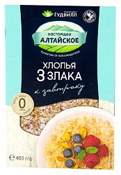 Хлопья ГУДВИЛЛ 3 злака карт/уп 400г