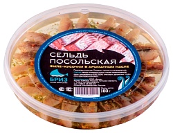 Сельдь БРИЗ Посольская филе-кусочки ароматная в масле 180г