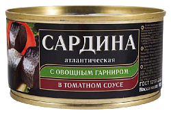 Сардина ЗА РОДИНУ с овощным гарниром ж/б 230г