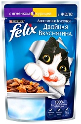 Корм для кошек ФЕЛИКС Двойной вкус с ягненком и курицей 85г