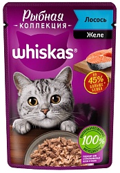 Корм для кошек ВИСКАС Рыбная коллекция Лосось желе 75г