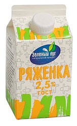 Ряженка ЗЕЛЕНЫЙ ЛУГ бзмж 2.5% 450г