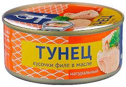 Тунец БЕЛЫЙ КИТ кусочки филе в масле ж/б 140г