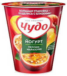 Йогурт ЧУДО персик маракуйя бзмж 2% 290г