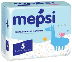 Пеленки МЕПСИ впитывающие 60*60см 5шт