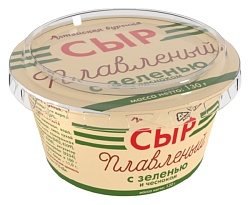 Сыр плавленый АЛТАЙСКАЯ БУРЕНКА из творога с зеленью и чесноком бзмж 35% 130г