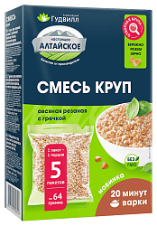 Смесь круп ГУДВИЛЛ овсяная гречневая ядрица карт/уп 320г