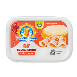 Сыр плавленый ДЕРЕВЕНСКОЕ МОЛОЧКО с беконом бзмж 35% 180г