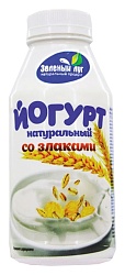 Йогурт ЗЕЛЕНЫЙ ЛУГ натуральный со злаками бзмж 2.5% 340г