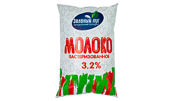 Молоко ЗЕЛЕНЫЙ ЛУГ пастер бзмж 3.2% п/пак 900г