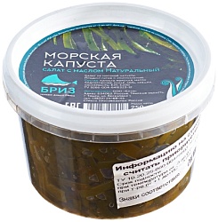 Салат из морской капусты БРИЗ Натуральный в масле 250г