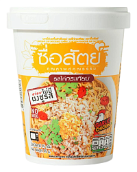 Лапша б/п СУЕ САТ со вкусом курицы с чесноком стакан 65г