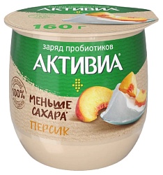 Биойогурт АКТИВИА термостатный персик бзмж 1.7% 160г