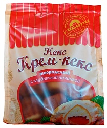 Кекс КФ СИБИРЬ творожный с клубничной начинкой 250г