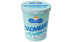 Мороженое ГРОСПИРОН Пломбир на сливках бзмж ведро 430г