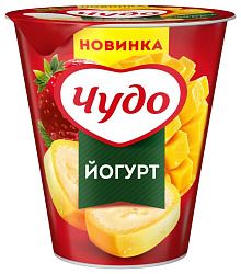 Йогурт ЧУДО банан клубника манго бзмж 2% 290г