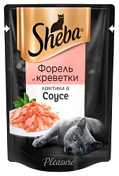 Корм для кошек ШЕБА Плежер форель и креветки 85г