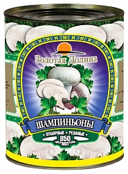 Шампиньоны ЗОЛОТАЯ ДОЛИНА Резаные ж/б 850мл