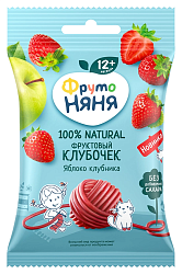 Фруктовые кусочки ФРУТОНЯНЯ Клубочек яблоко клубника м/у 15г