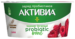 Биопродукт АКТИВИА творожно-йогуртный малина бзмж 3.5% 135г