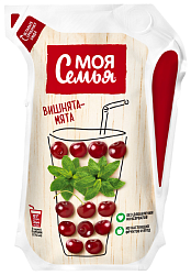 Напиток МОЯ СЕМЬЯ яблоко черноплодная рябина вишня мята 0.175л