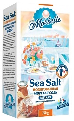 Соль морская МАРБЕЛ мелкая йодированная карт/уп 750г