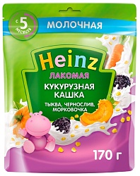 Каша ХАЙНЦ кукурузная тыква морковь чернослив молочная бзмж м/у 170г