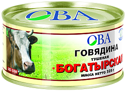 Говядина тушеная ОВА Богатырская ТУ ж/б 325г