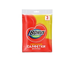 Салфетка БОНУС вискозная 3шт