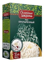 Рис СЕМЕЙНЫЕ ЗАКРОМА пропаренный карт/уп 5*80г