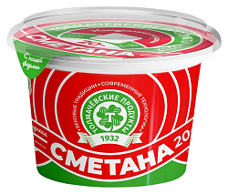 Сметана ТОЛМАЧЕВСКИЕ ПРОДУКТЫ бзмж 20% стакан 180г