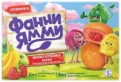 Пирожное ФАННИ ЯММИ яблоко клубника банан 100г