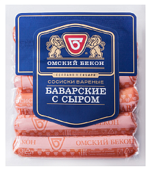 Сосиски ОМСКИЙ БЕКОН Баварские с сыром 540г