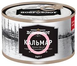Кальмар ДОБРОФЛОТ Натуральный без кожицы ж/б 240г